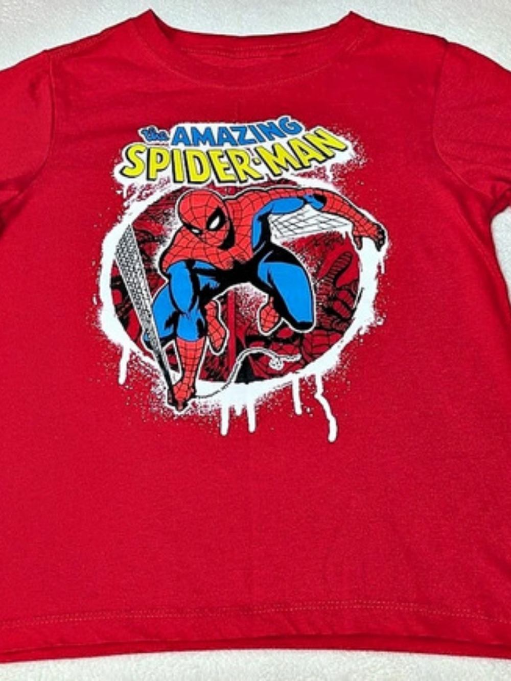 Marvel The Amazing Spider-Man Boys Red Graphic T-Shirt Avengers - Size Medium M
